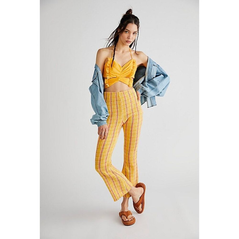 Free People Endless Summer Fly Away Halter Top - Buttercup NEW